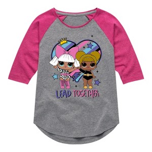 Girls' - LOL Surprise! - Dolls Lead Together Shirt Tail Raglan Graphic T-shirt - 1 of 4