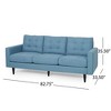 Fabric Contemporary 3-Seater Sofa with Button Tufted Waffle Stitch, Large Seating Area and Assembly Required - 3 of 4