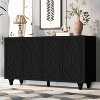 TIRAMISUBEST Embossed Curved Door Storage Cabinet for Entryway & Study Rooms - 3 of 4