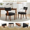 Linen Dining Chairs Set of 2,Armless Upholstered Chairs with Curved Backrest and Wood Legs for Dining or Living Room-Baofuwish - 3 of 4
