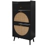 TIRAMISUBEST Black Rattan Rolling Storage Cabinet - Mobile File Organizer with Wheels for Home or Office - 3 of 4
