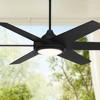 56" Casa Vieja Estate Modern Indoor Outdoor Ceiling Fan with LED Light Remote Control Matte Black White Diffuser Damp Rated for Patio Exterior House - 2 of 4