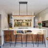 LLHZSY 47 1/5" Wood LED Linear Chandelier Kitchen Island Pendant Light with Crystal Accents - 4 of 4