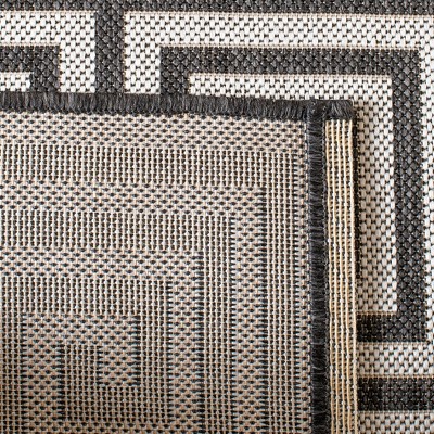 Gray and Charcoal Non-slip Synthetic Runner Rug 2' 2" x 10'
