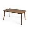 Indoor 4 Seats Walnut Wood Kitchen Side Table,Dining Room Table With Oak Veneer,Solid Rubberwood Rectangle Dining Table-Coolbibila - 2 of 4