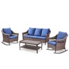 Buenhomino 4 Pieces Patio Furniture Set, Outdoor Swivel Glide Chairs with Sofa and Coffee Table, All-Weather Patio Conversation Set for Backyard - 2 of 4