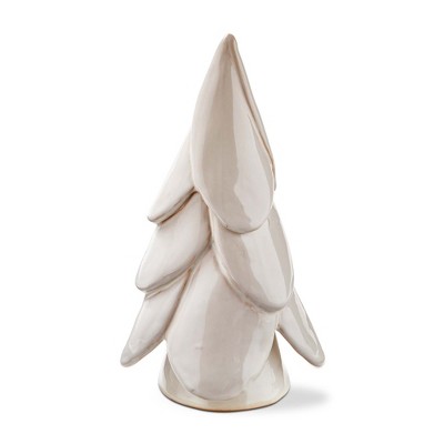 TAG Vail Small White Tree Decor Ceramic Holiday Sculpture 5.5x5.25x10 in Christmas Decorative Object