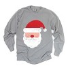 Santa Face Glitter - Womens Garment Dyed Long Sleeve - 2 of 3
