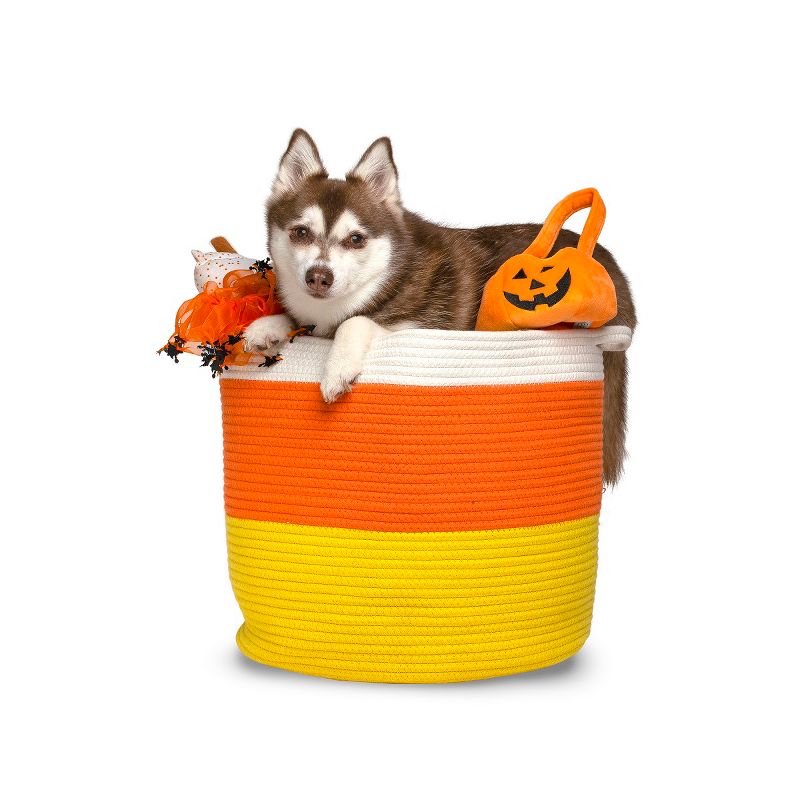 Midlee Candy Corn Rope Basket, 2 of 8