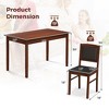Costway 5 PCS Dining Table Set for 4 w/Rubber Wood Legs Upholstered Seat Padded Backrest - 3 of 4