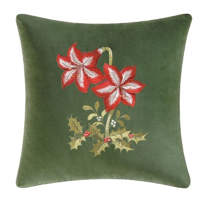 C&F Home 18" x 18" Amaryllis Embroidered Throw Pillow