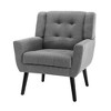 CAVINAS Linen/Velvet/Teddy/Leather Upholstered Accent Chair with Black Legs,Modern Upholstered Armchair with Wood Frame for Living Room - 4 of 4