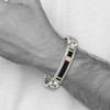 Black Bow Jewelry Titanium, 14K Gold Accent, Onyx & .05ctw Diamond Link Bracelet, 8 Inch - 4 of 4