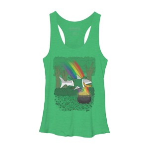 Women's Design By Humans The Lucky Shark By nickv47 Racerback Tank Top - 1 of 3