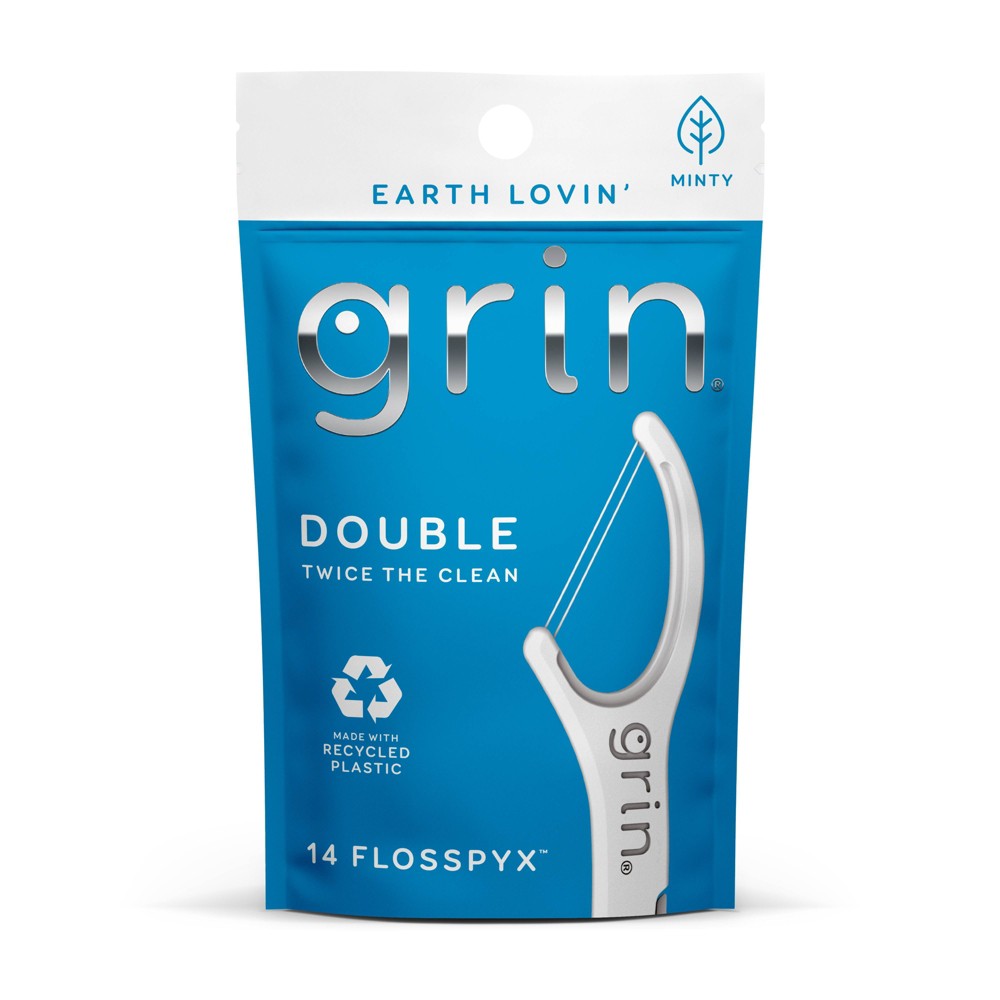 Photos - Toothpaste / Mouthwash Grin Oral Care Double Floss Picks - Trial Size - 14ct