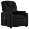 vidaXL Massage Recliner Chair For Elderly - Manual Recline Black Faux Leather Armchair With Vibration Massage, Cup Holders, Side Pocket - 3 of 4