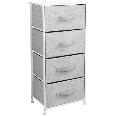 Sorbus 4 Drawers Chest Nightstand - Storage for Closet, Home, College Dorm - Features Steel Frame, Wood Top, & Fabric Bins