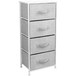 Sorbus 4 Drawers Chest Nightstand - Storage for Closet, Home, College Dorm - Features Steel Frame, Wood Top, & Fabric Bins - 1 of 4