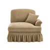 Vynxaria Modern Chenille Sofa Light Coffee, W/1 Pillow, Detachable Ruffle Skirts (2 Styles), Multi-Module Configurable - 4 of 4