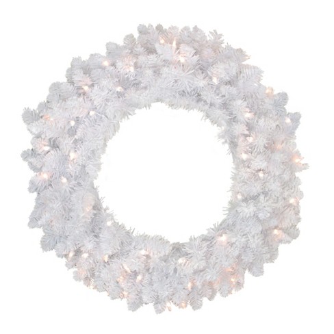 Northlight 24 Prelit Snow White Artificial Christmas Wreath - Clear Lights  : Target