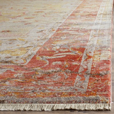 Vintage Persian Saffron and Cream Rectangular Area Rug