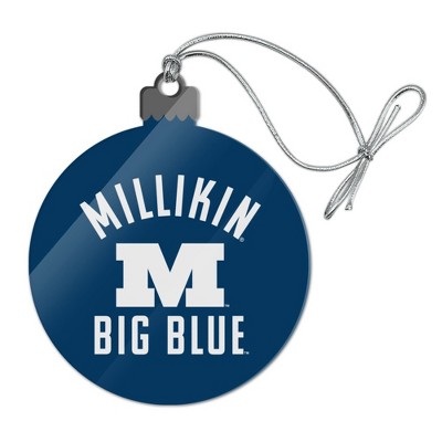 Millikin University Big Blue Logo Acrylic Christmas Tree Holiday Ornament