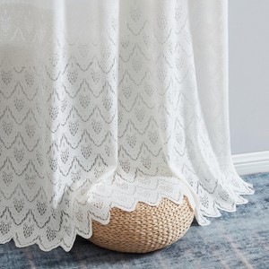 HLC.ME Monaco Decorative Ombre Lace Semi Sheer Light Filtering Rod Pocket Window Treatment Curtain Drapery Panels - Set of 2 - 1 of 4