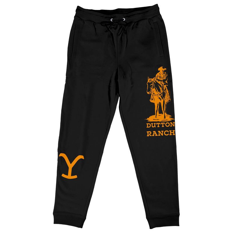 Yellowstone Cowboy Graphic Unisex Adult Black Jogger Pants, 1 of 4