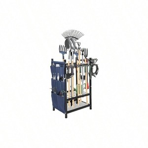 Freestanding Heavy Duty Garden Rack 3 - Tier Multifunctional Yard Storage with Hooks and Pockets for Outdoor Broom Shovel Rake - 1 of 4