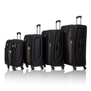 Coolife Expandable 4 Piece Set Suitcase Softside Lightweight Luggage Travel Set - 1 of 4