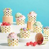 Juvale 100 Pack Paper Ice Cream Cups, Disposable Dessert Bowls with Gold Polka Dots for Sundae Bar, Frozen Yogurt, White, 8 oz - 3 of 4