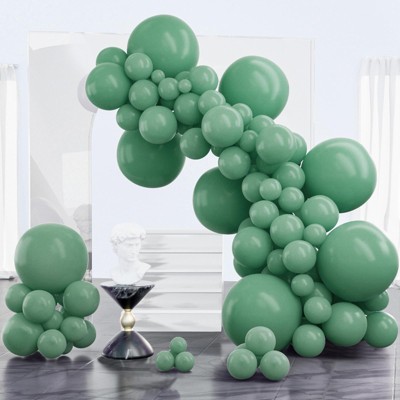 PartyWoo Balloons Dusty Green Matte Sage Olive Eucalyptus 18 12 10 5 Inch 100 pcs