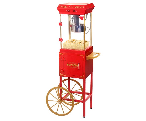 Elite Classic 2.5-Ounce Kettle Popcorn Maker Trolley Machine in Red