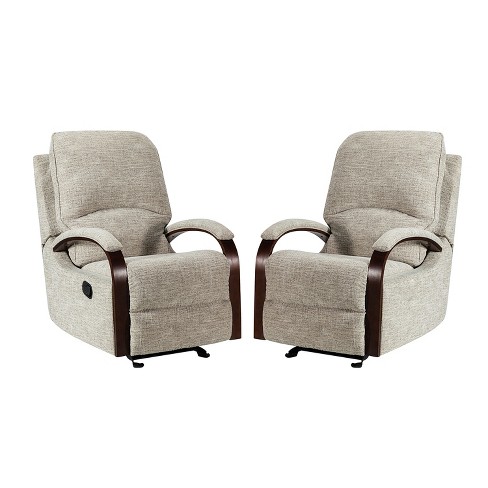 Set Of 2 Cop Manual Rocking Recliner With Comfy Recliner For