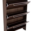 CAVINAS 79" Narrow Shoe Storage Cabinet with 3 Flip-Down Drawers,Tall Cabinet with Open Shelves,Walnut Accent Cabinet for Living Room,Entryway,Hallway - 4 of 4
