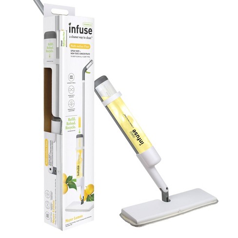 Casabella Infuse Spray Mop Kit - 1 Mop 1 Reusable Mop Pad 1 Multi-surface Floor Cleaner Concentrate - Meyer Lemon - image 1 of 4