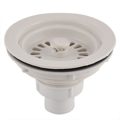 Unique Bargains Stainless Steel Plastic Rubber Kitchen Sink Strainer 110mm Dia 1 Pc
