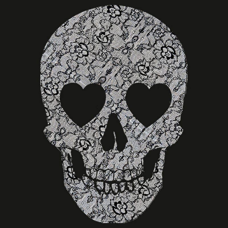 Men's Lost Gods Lace Print Heart Skull Long Sleeve Shirt, 2 of 5