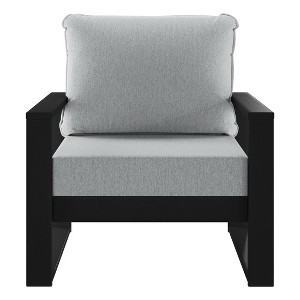 WestinTrends Montara Outdoor Modern HDPE Patio Club Chair with Waterproof Deep Seat Cushions - 1 of 4
