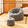 Hooseng Bean Bag Chair, Upholstered Bean Bag Sofa with Back and Footstool, Lazy Sofa， Memory Foam Stuffed Lazy Sofa - 4 of 4
