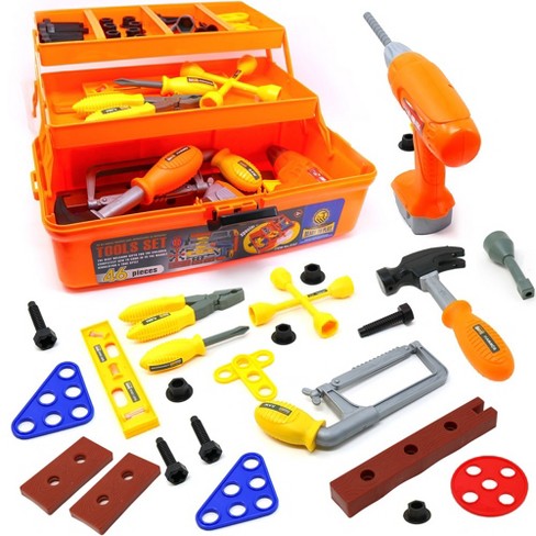 Qaba 68 Pcs Kids Tool Bench, Foldable Pretend Workbench Toy Tool Set, Power  Tools Workshop With Electric Drill For Toddler 3 To 6 Years Old : Target