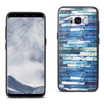 Reiko Samsung Galaxy S8 Embossed Wood Pattern Design TPU Case with Flowers