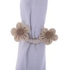 Unique Bargains Cute Flower Curtain Tie Cotton Linen 2 Pcs - 4 of 4