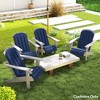 Outsunny Set of 4 Adirondack Chair Cushion, High Back Outdoor Chair Cushions with Ties - 3 of 4