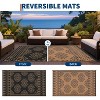 Outdoor Rug Large Geometric Plastic Straw Rug, Waterproof Reversible Woven Carpet, UV-Resistant Outside Rug for Balcony RV Backyard - 3 of 4