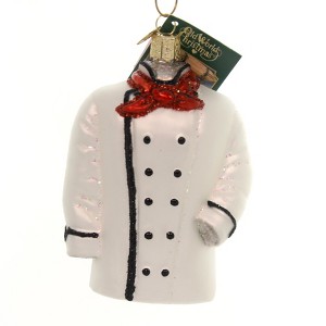 Old World Christmas 4.25 In Chef's Coat Bon Appetit! Uniform Tree Ornaments - 1 of 3