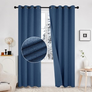 Deconovo Linen Blackout Curtains 2 Panels – Grommet Top, OEKO-TEX - 1 of 4