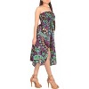 LA LEELA Women's House Daily Routine Evening Wear Club Party Tube Top Midi Evening Dress Strapless Dresses for Women One Size Green, Paisley - 3 of 4