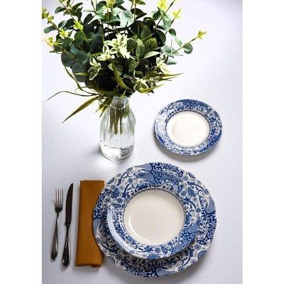 Blue and White Ceramic 10.5-Inch Dinner Plate Set