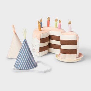 Kids' Birthday Cake Interactive Play Set - Pillowfort™: Novelty Plush Throw Pillow, Multicolored, Indoor Use - 1 of 3